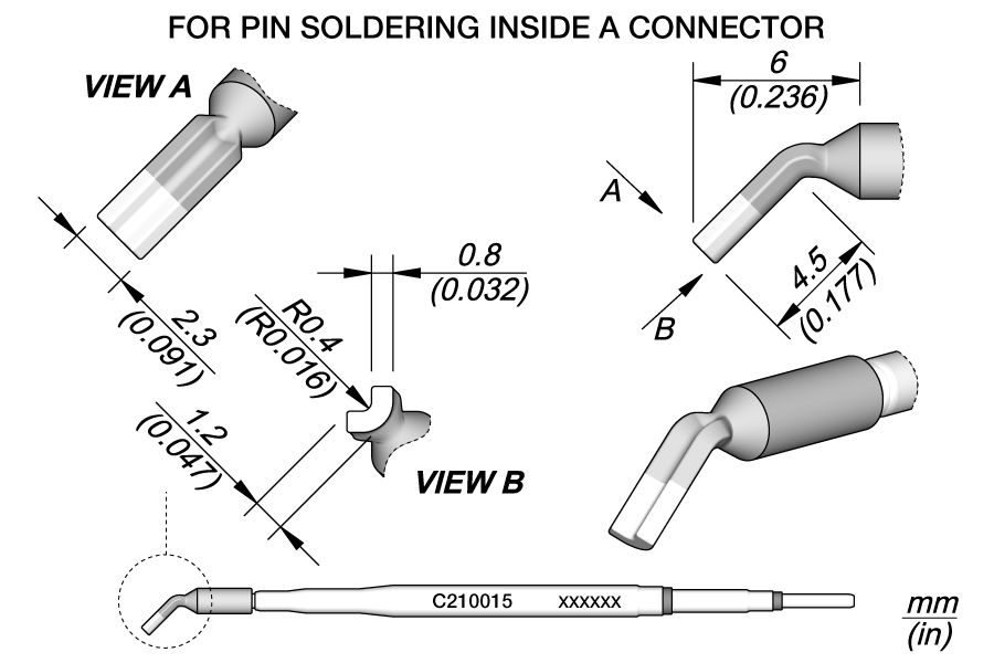 C210015 - Pin / Connector Cartridge Ø 0.8